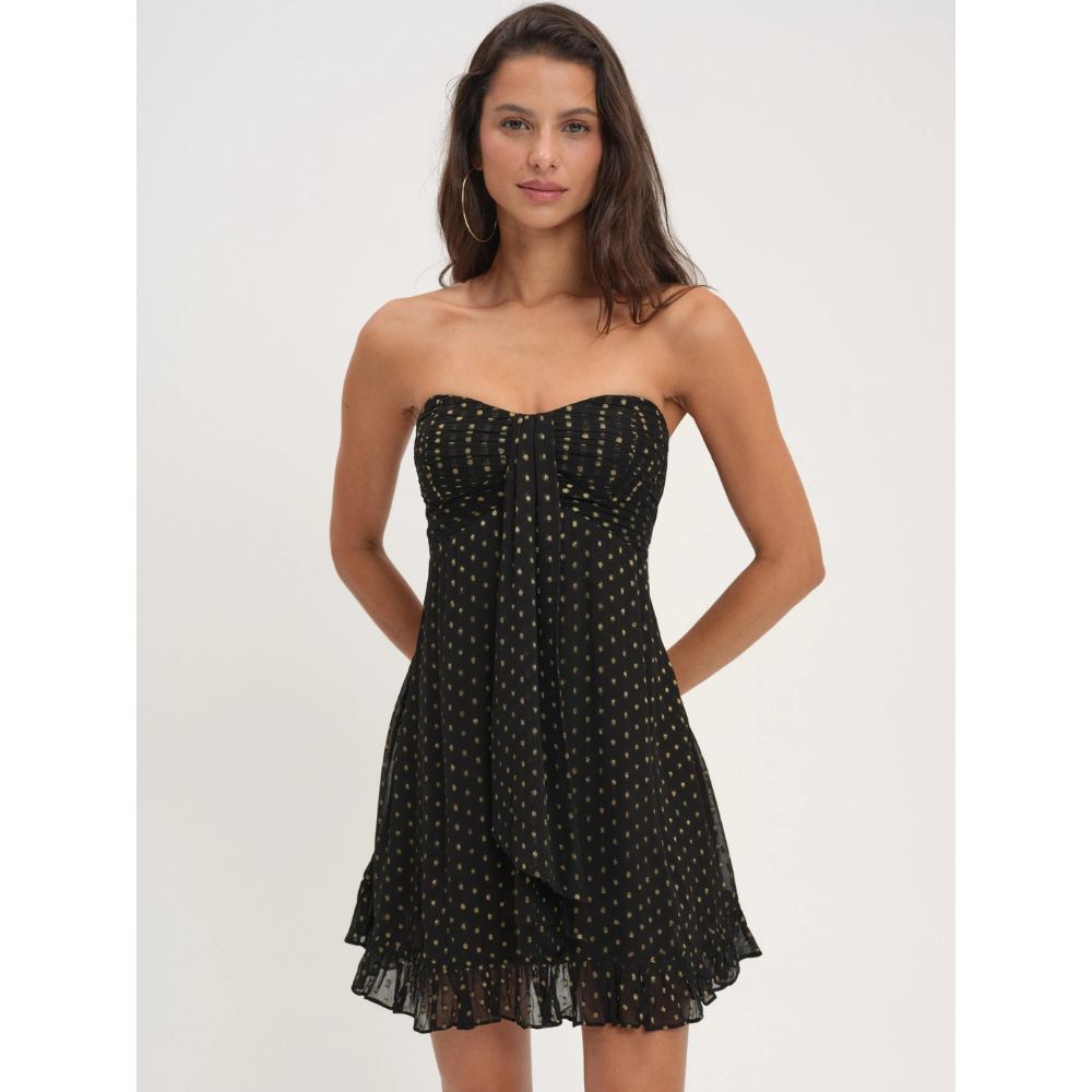 Dames Strapless Mini Jurk met Bloemenprint
