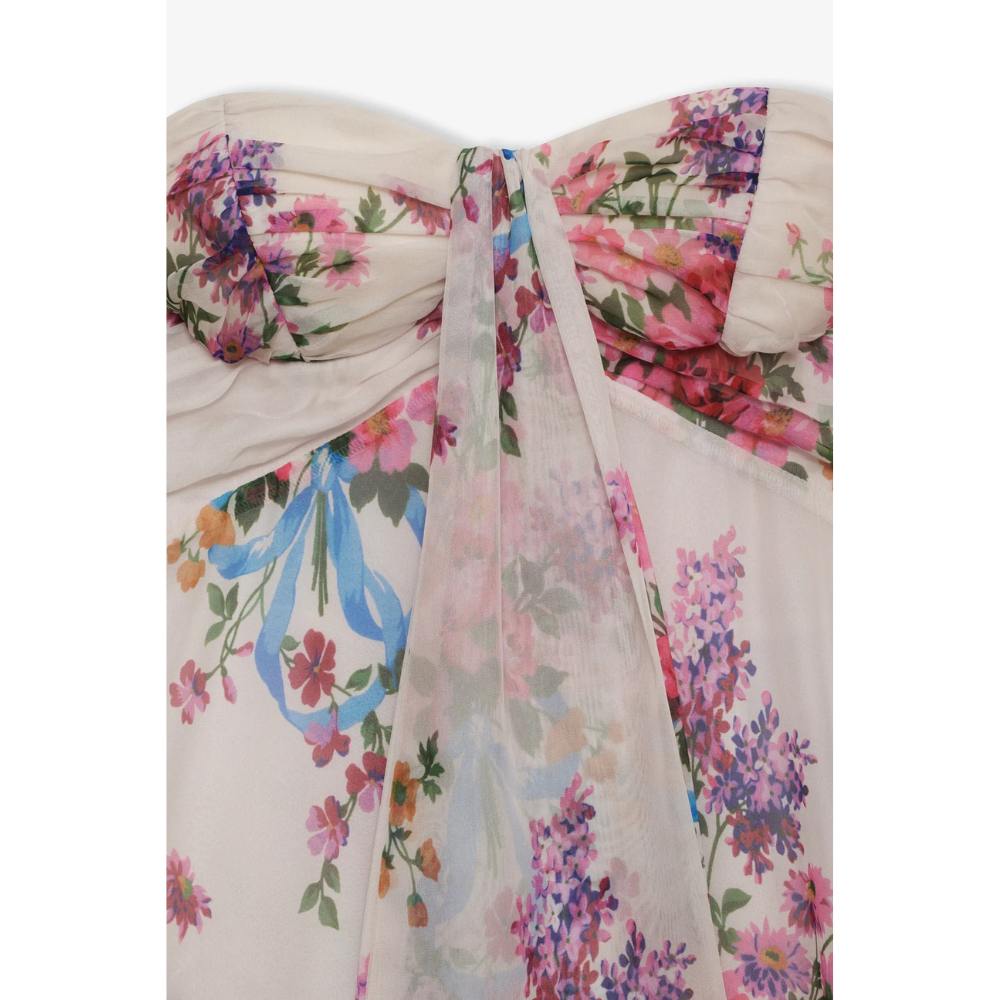 Dames Strapless Mini Jurk met Bloemenprint