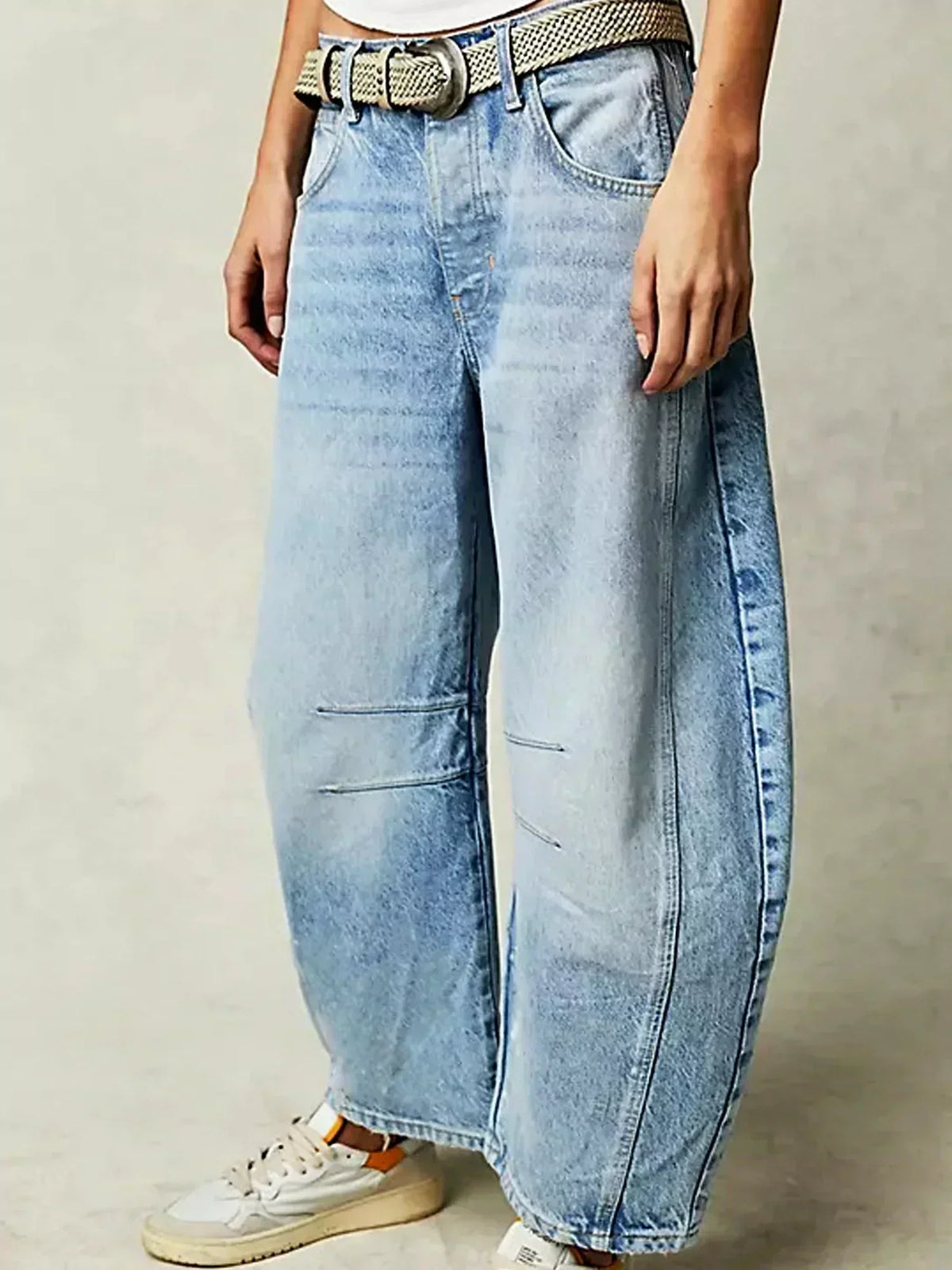 Dames Wide Leg Jeans High Waist Denim