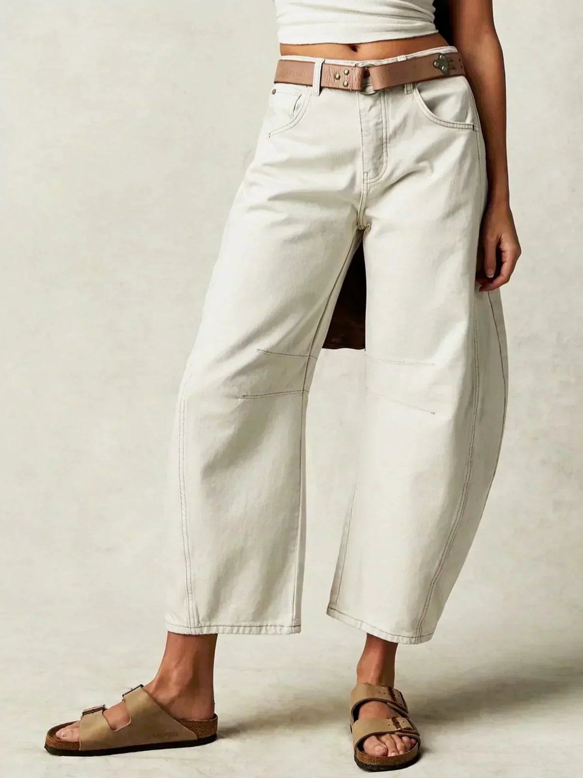 Dames Wide Leg Jeans High Waist Denim