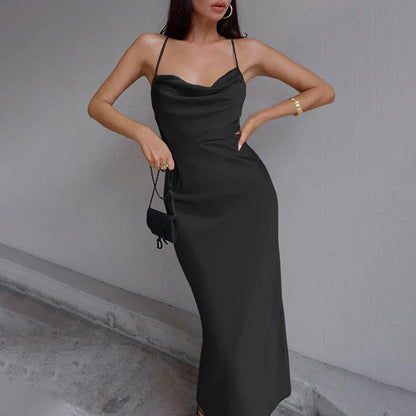 Vivenne - Elegante Cowl Neck Midi Jurk