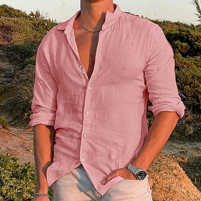 Heren Slim Fit Overhemd – Casual voor Zomergebruik, Met Knopen en Korte Mouwen